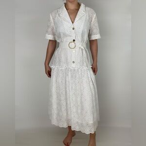 long fit and flare dress with sleeves Novias Bridal